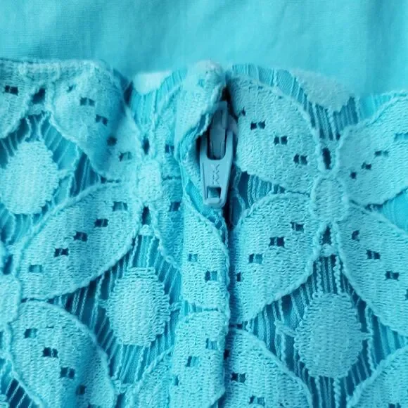 🔹Lilly Pulitzer Turquoise Caitlin Lace Strapless Dress Size 6 - Picture 7 of 11